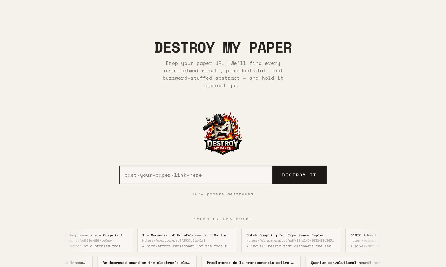 Destroy My Paper